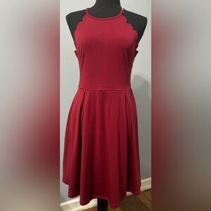 SHEIN scallop edge box pleated dress!!